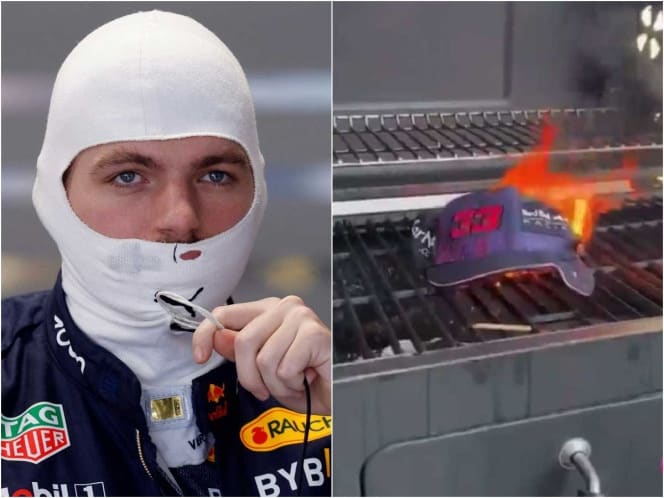 Un aficionado quemó la gorra de Max Verstappen tras molestarse con él.
