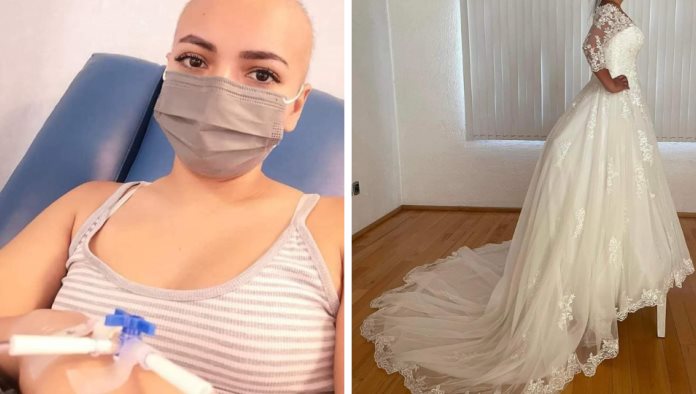 Joven con cáncer rifa su vestido de novia luego de que su pareja la dejara