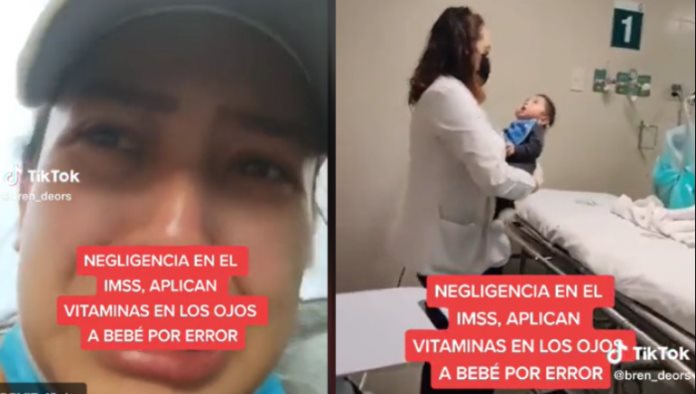 Enfermera becaria del IMSS aplica por error vitaminas en los ojos de un bebé