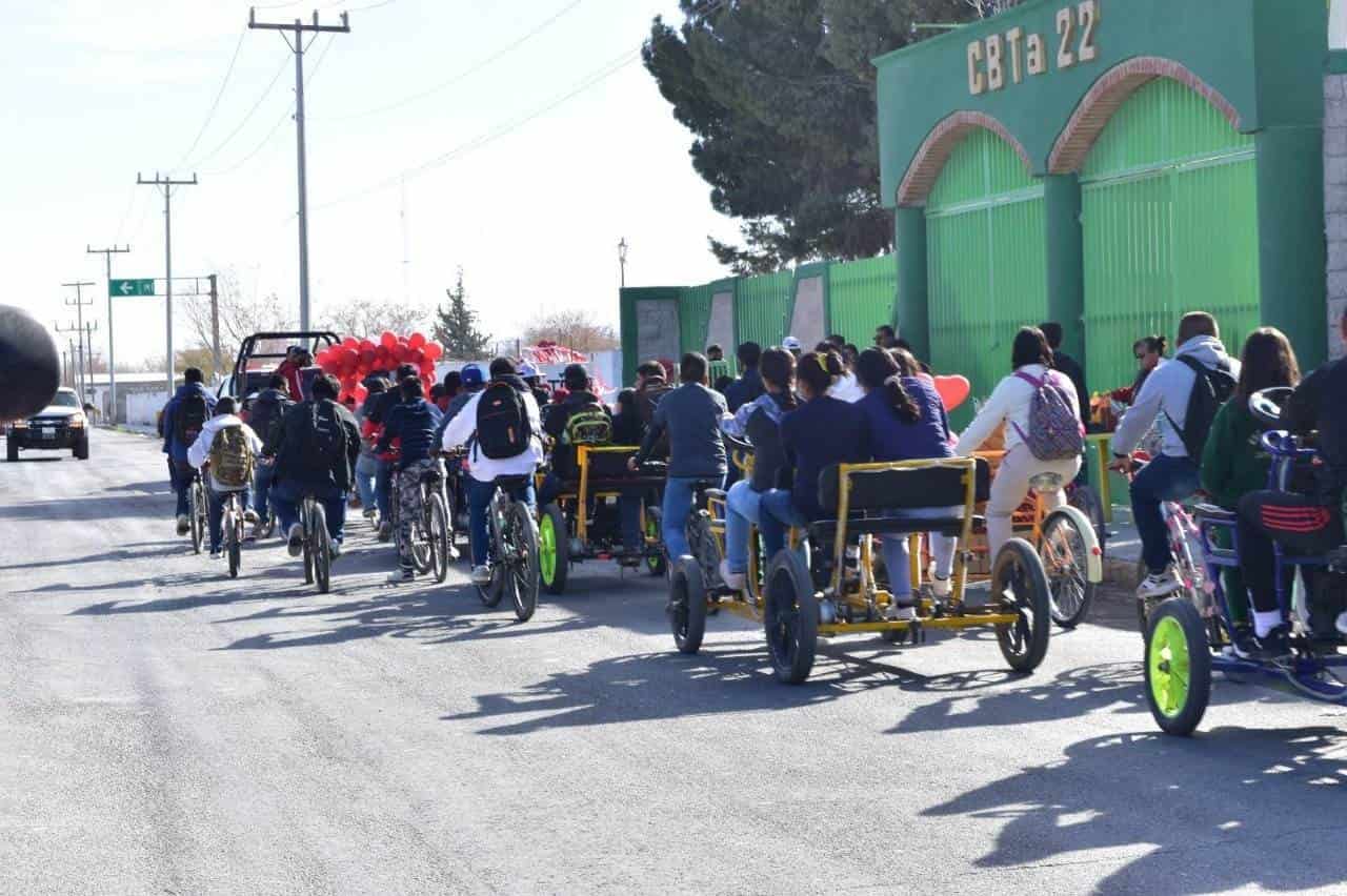 Realizan alumnos Bicicletada 2023
