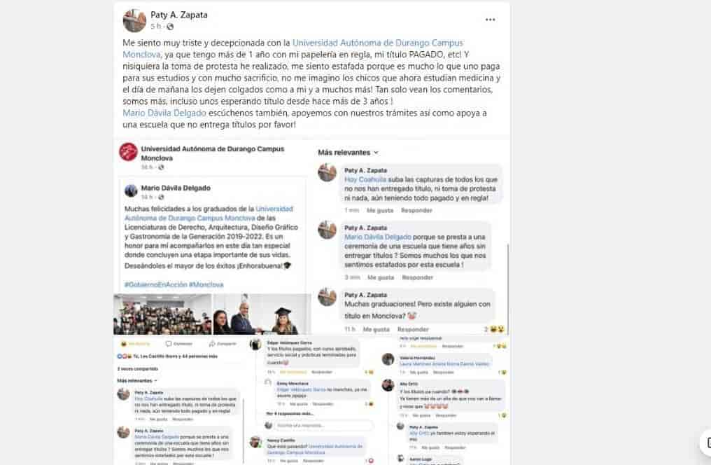 Ex- alumnos acusan de fraude a la Universidad de Durango