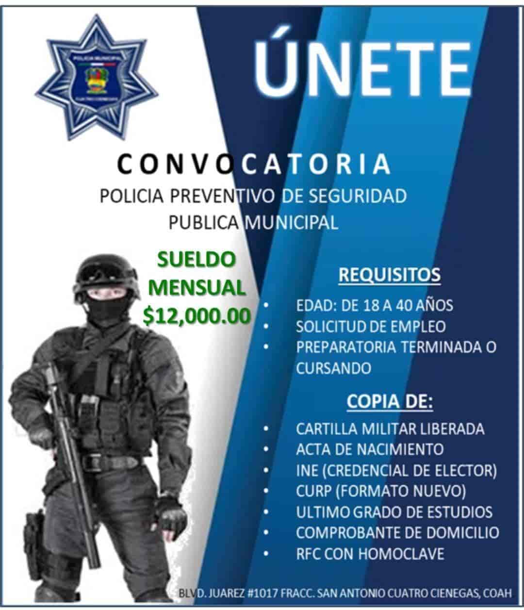 Hombres de 18 a 40 años de edad que deseen ser policías pueden responder a la convocatoria.
