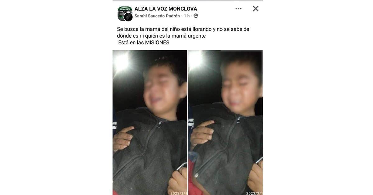 El pequeño llegó a una tortillería en la colonia Las Misiones para pedir ayuda.