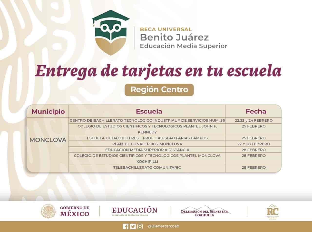 Buenas Noticias: Entregarán tarjetas del Bienestar en escuelas