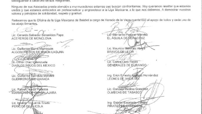 18 clubes apoyan a Horacio De La Vega