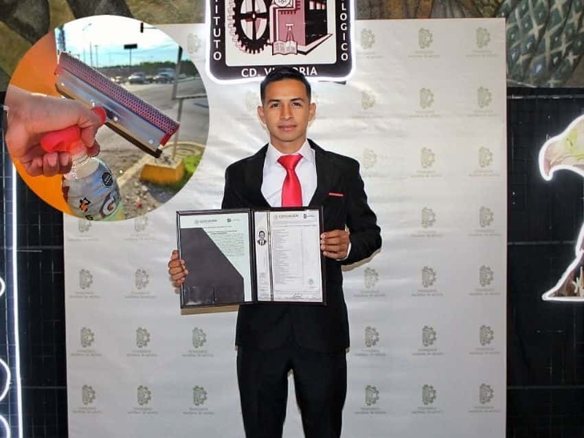 Joven limpiaparabrisas presumió su título: "No somos drogadictos o malvivientes"