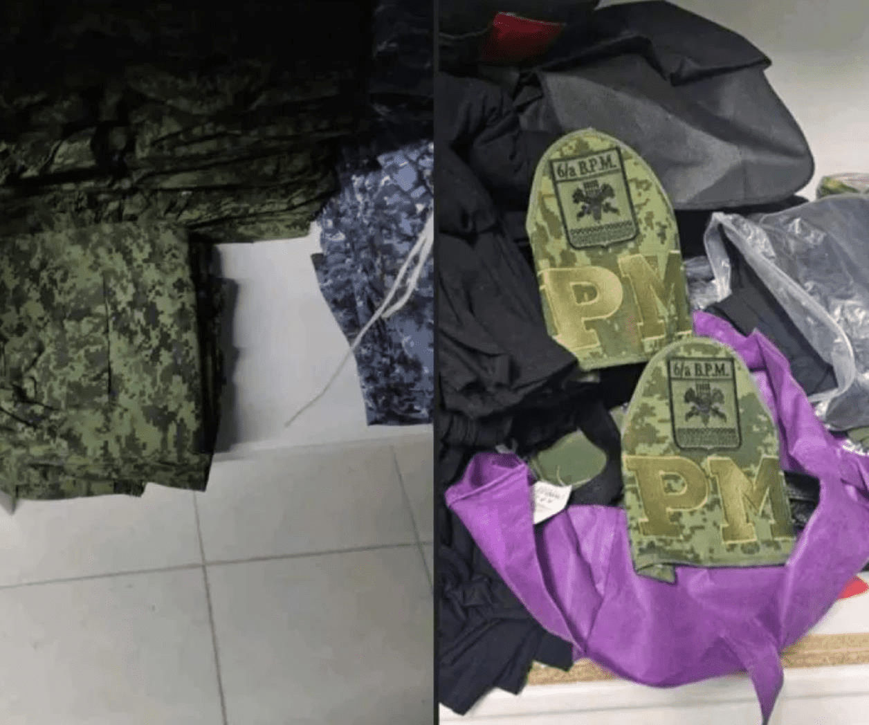 FGR asegura fabrica de uniformes pirata del ejército