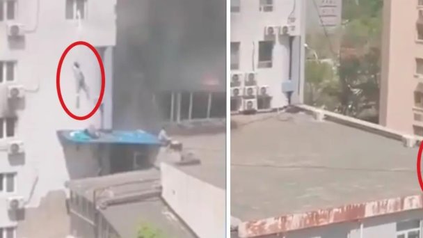 Se incendia hospital en China y pacientes se lanzan de las ventanas