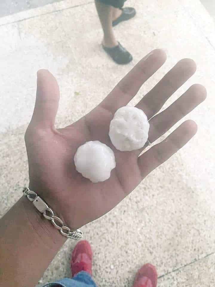 Tromba y granizada en Palaú