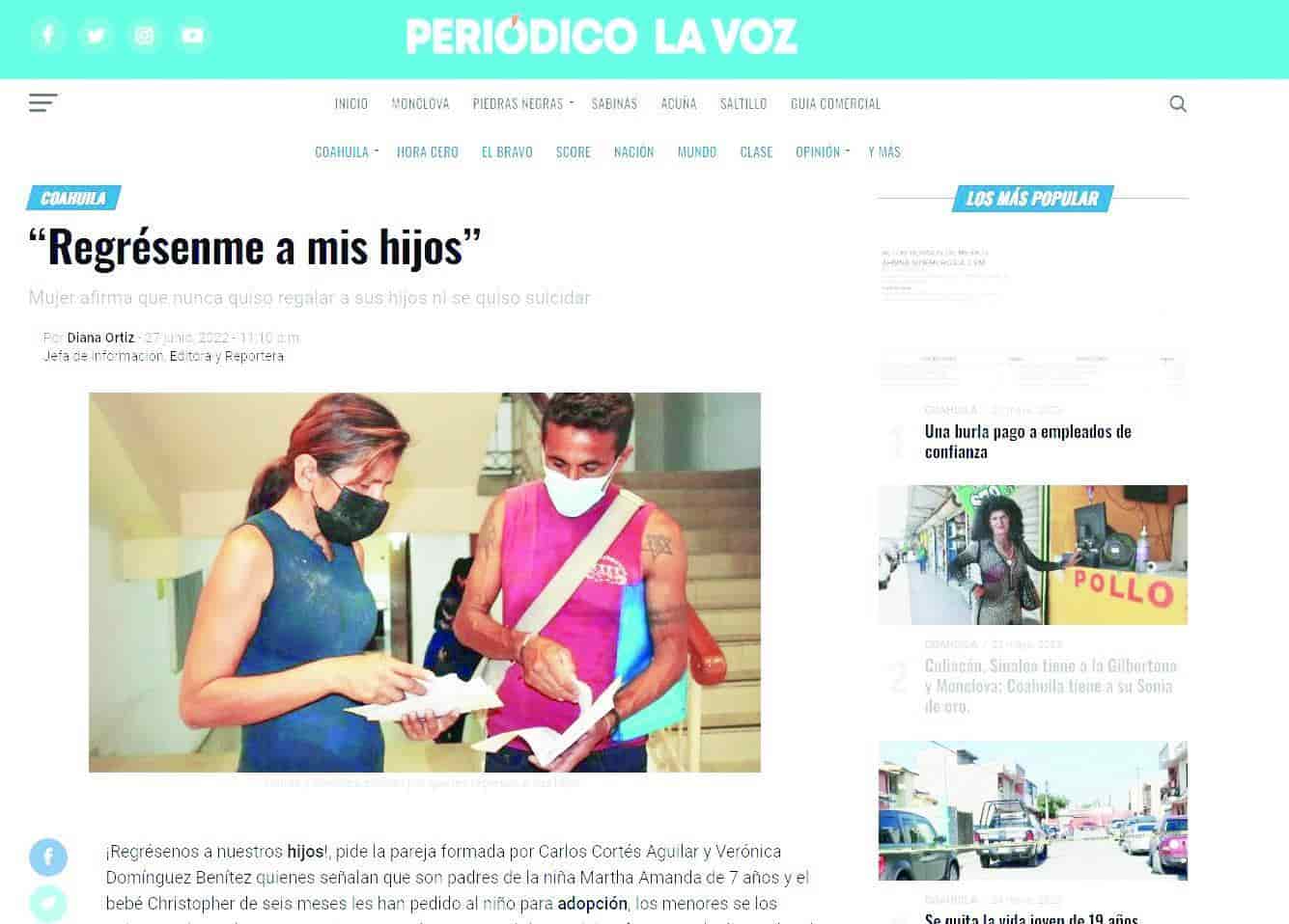 Adicta abandona  a sus 11 hijos.