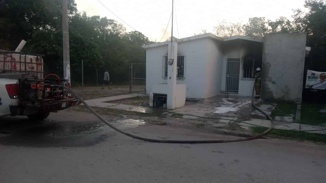 Se incendia casa al norte de Allende