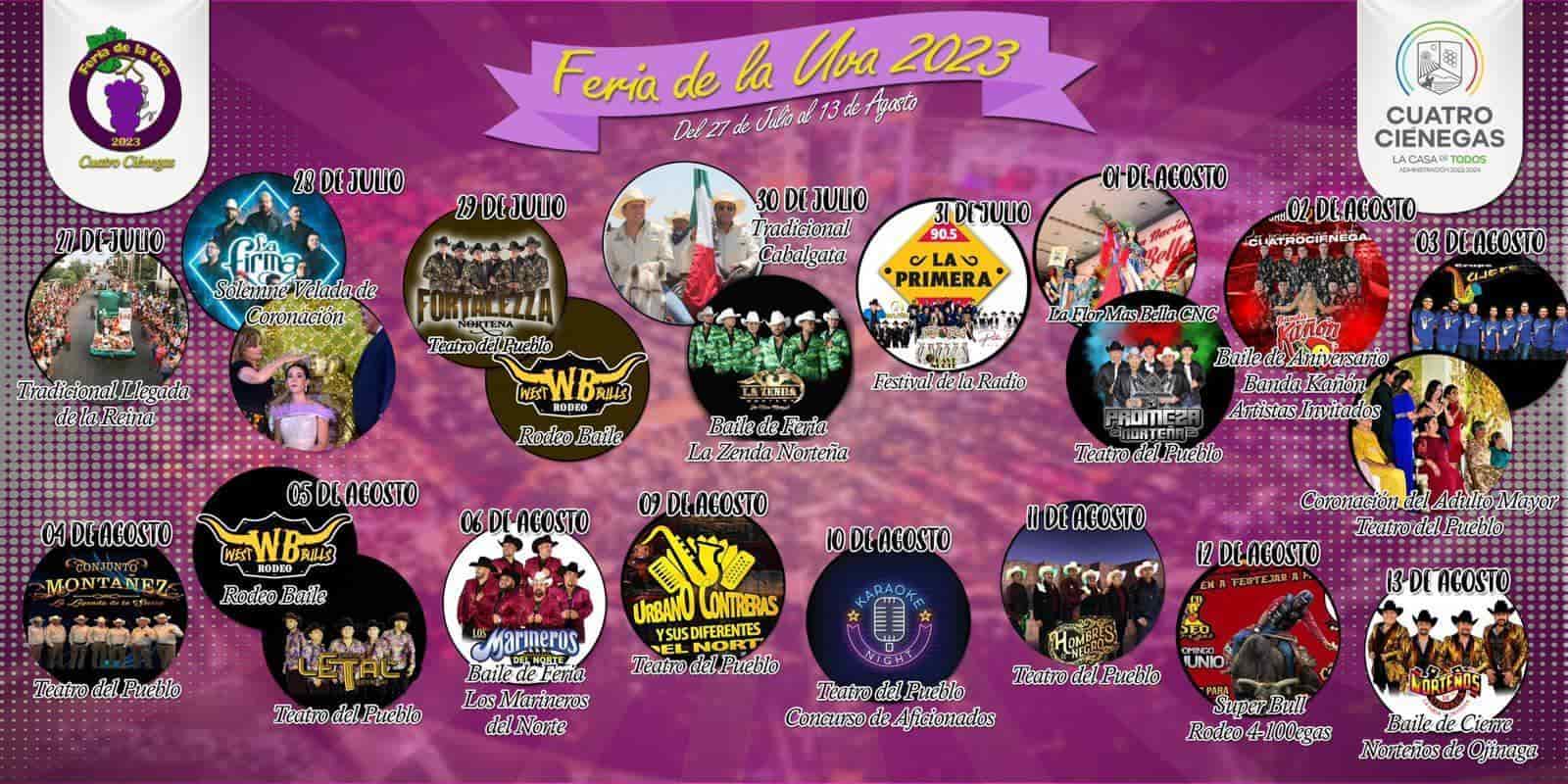 Presentan cartelera de Feria de la Uva