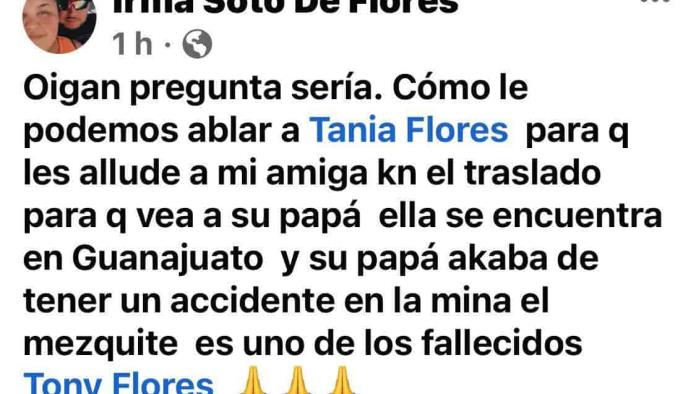 Apoya Tania a hija de minero