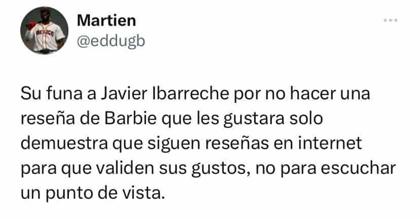 ¡Javier Ibarreche causa polémica tras reseña de Barbie!