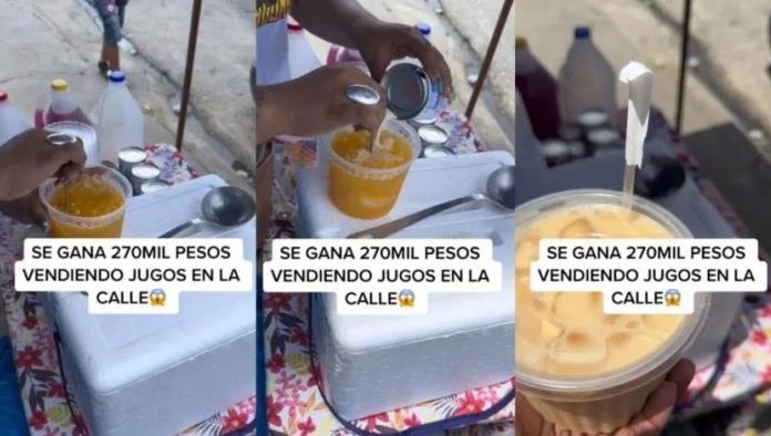 Vendedora de jugos revela que gana 90 mil pesos al mes