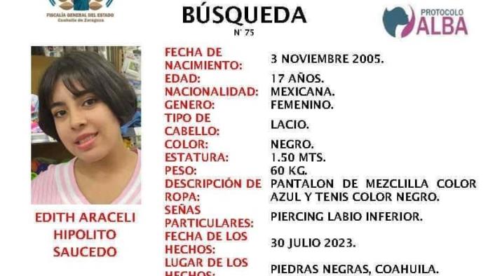 Desaparece jovencita