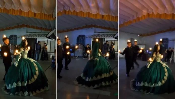 Joven sorprende con baile folklórico La Bruja en su fiesta de XV años