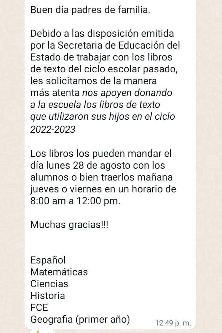 ¡Caos por falta de libros! Padres utilizarán los del ciclo anterior