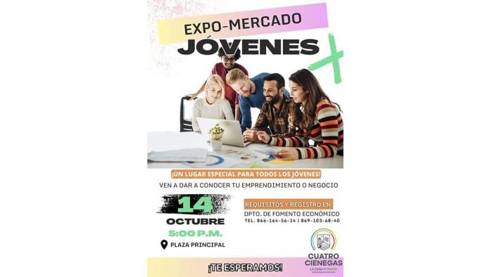 Jóvenes invitan a expo-mercado