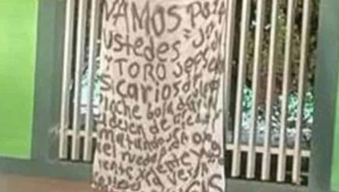 Aparece narcomanta en secundaria de Sonora