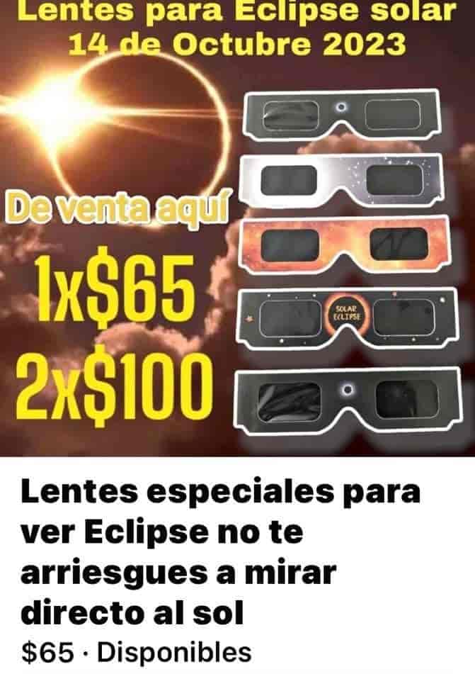 ¡¿LENTES ESPECIALES para ver el eclipse?! Usuarios ofertan en redes