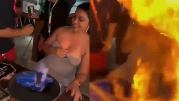 Joven se incendia por shot flameado