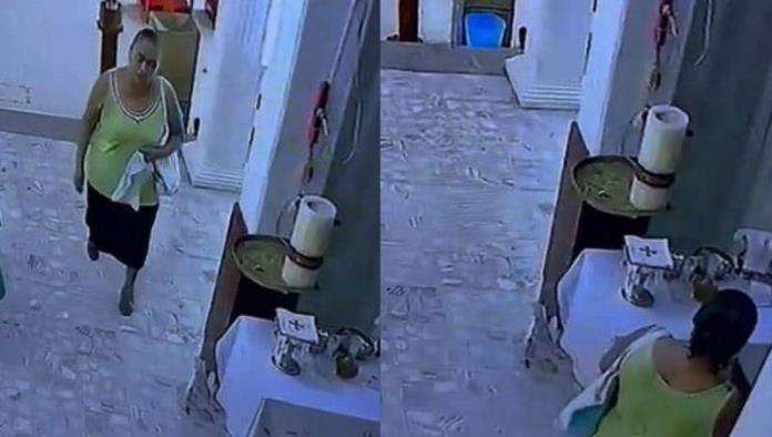 Captan a mujer robando el vino de consagrar de una iglesia de Veracruz