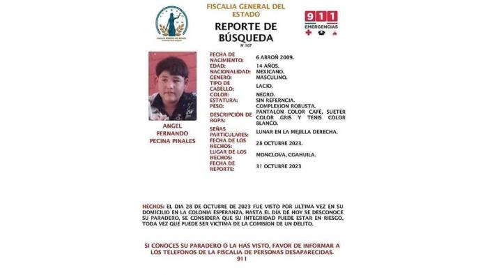 Desaparece menor en colonia las Esperanzas