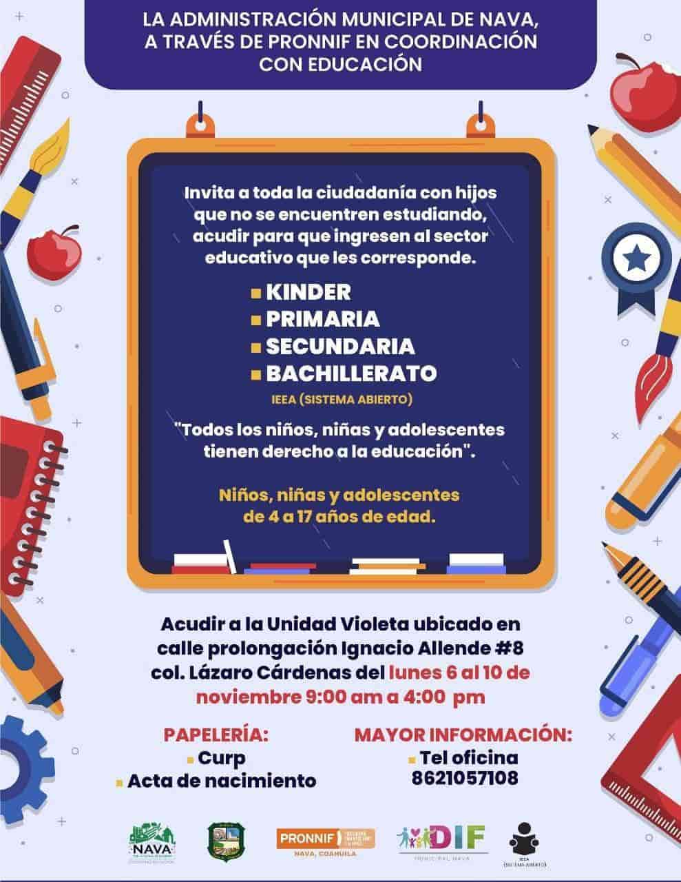 El taller es creado para jóvenes que deseen integrarse a la escuela en el grado correspondiente.