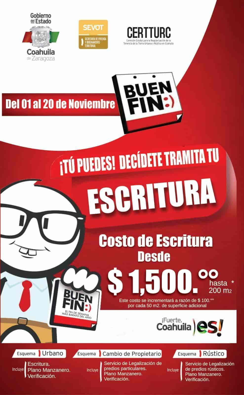 Descontarán escrituras en el ‘Buen Fin’