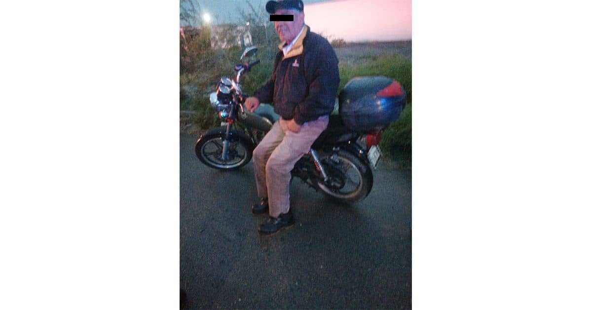 Derrapa motocicleta  vigilante de Castaños