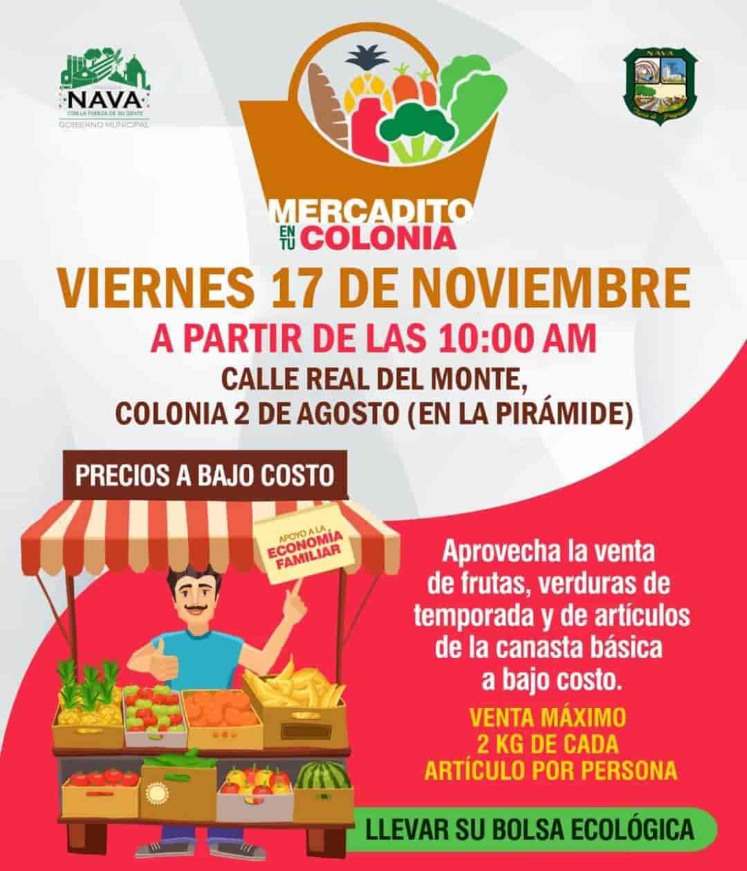 ENTÉRATE dónde estará Mercadito a tu Colonia este próximo viernes