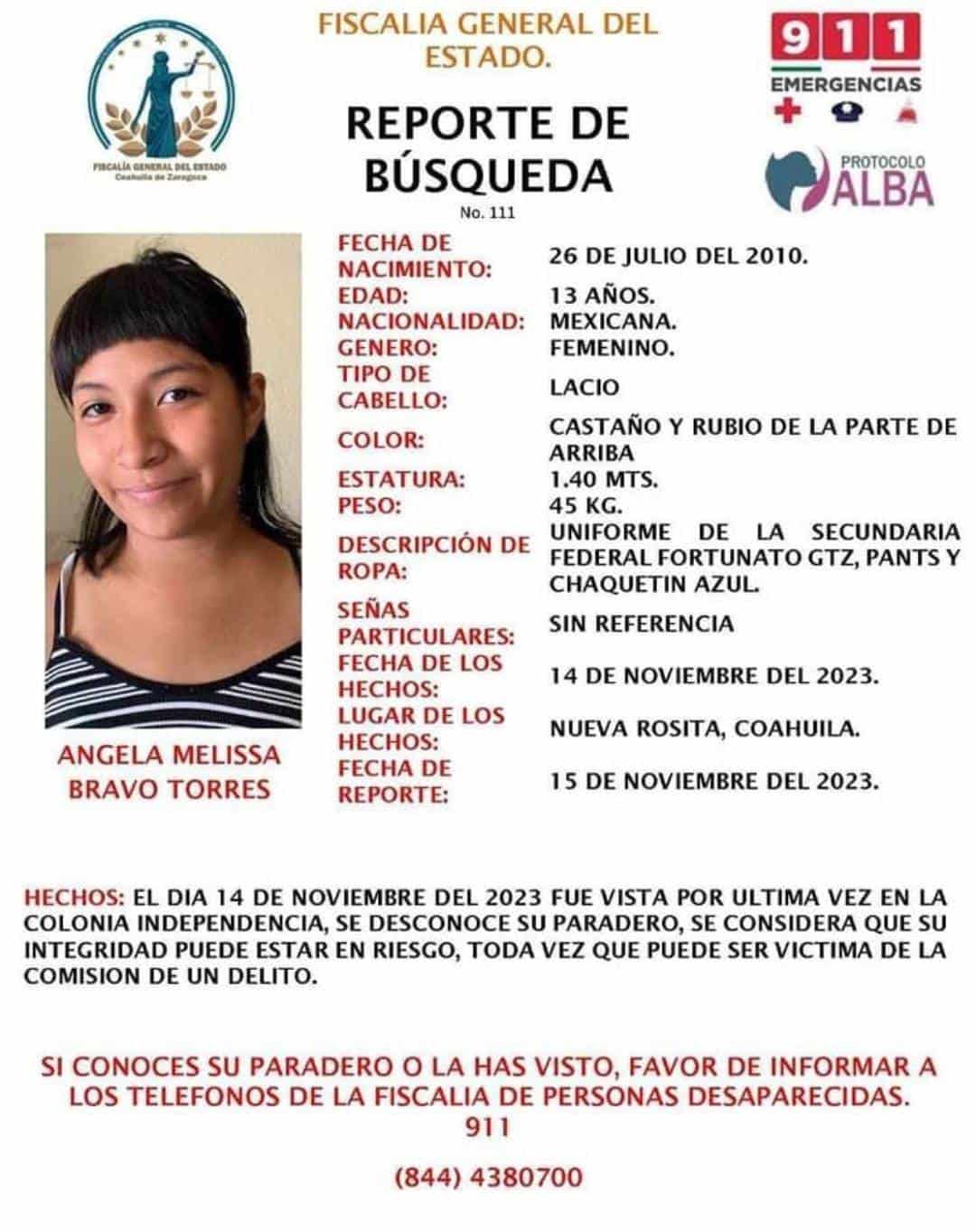Huye menor por problemas familiares