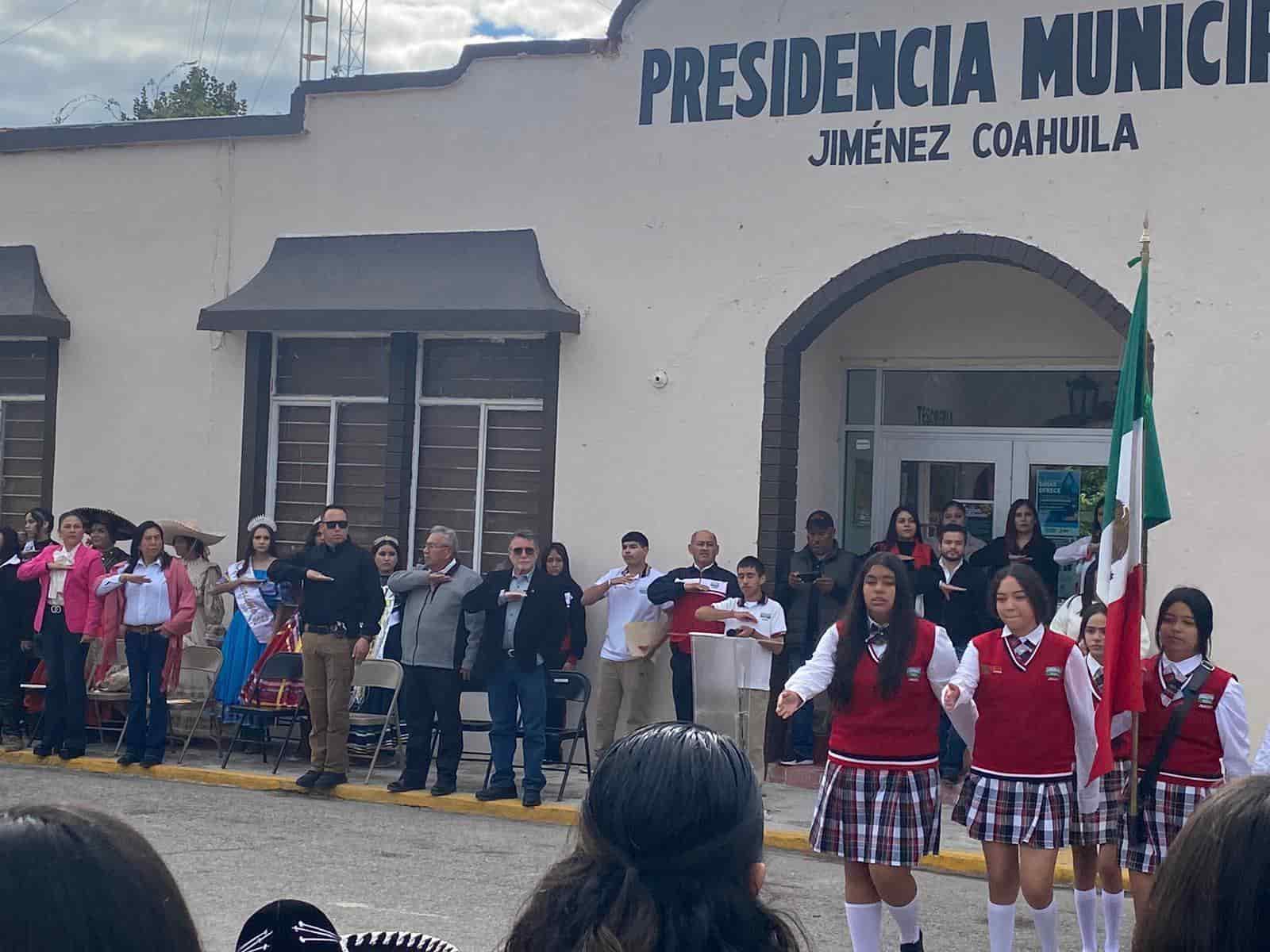 Policía Civil Coahuila participa en el desfile cívico del municipio de Jimenez y Acuña.