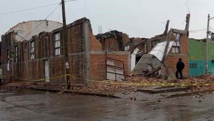 Se derrumba iglesia en San Luis Potosí por las fuertes lluvias