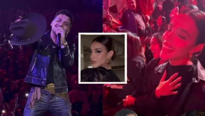 Ex de Christian Nodal es captada en primera fila en su concierto de Culiacán