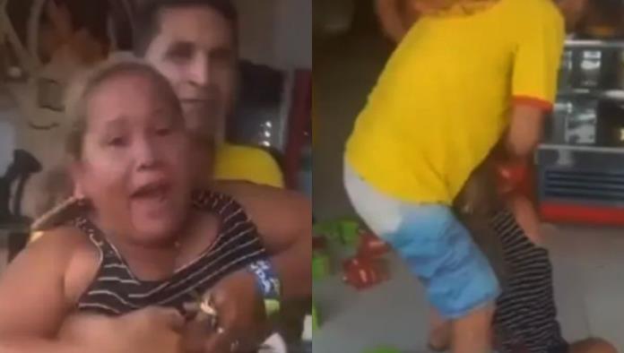 Mujer destruye panadería porque la encargada le dijo mi amor a su esposo