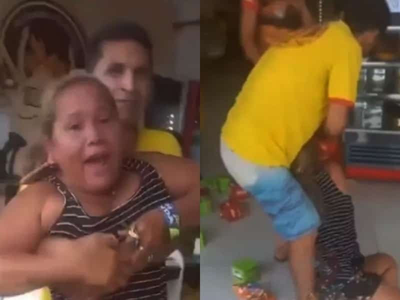 Mujer destruye panadería porque la encargada le dijo mi amor a su esposo