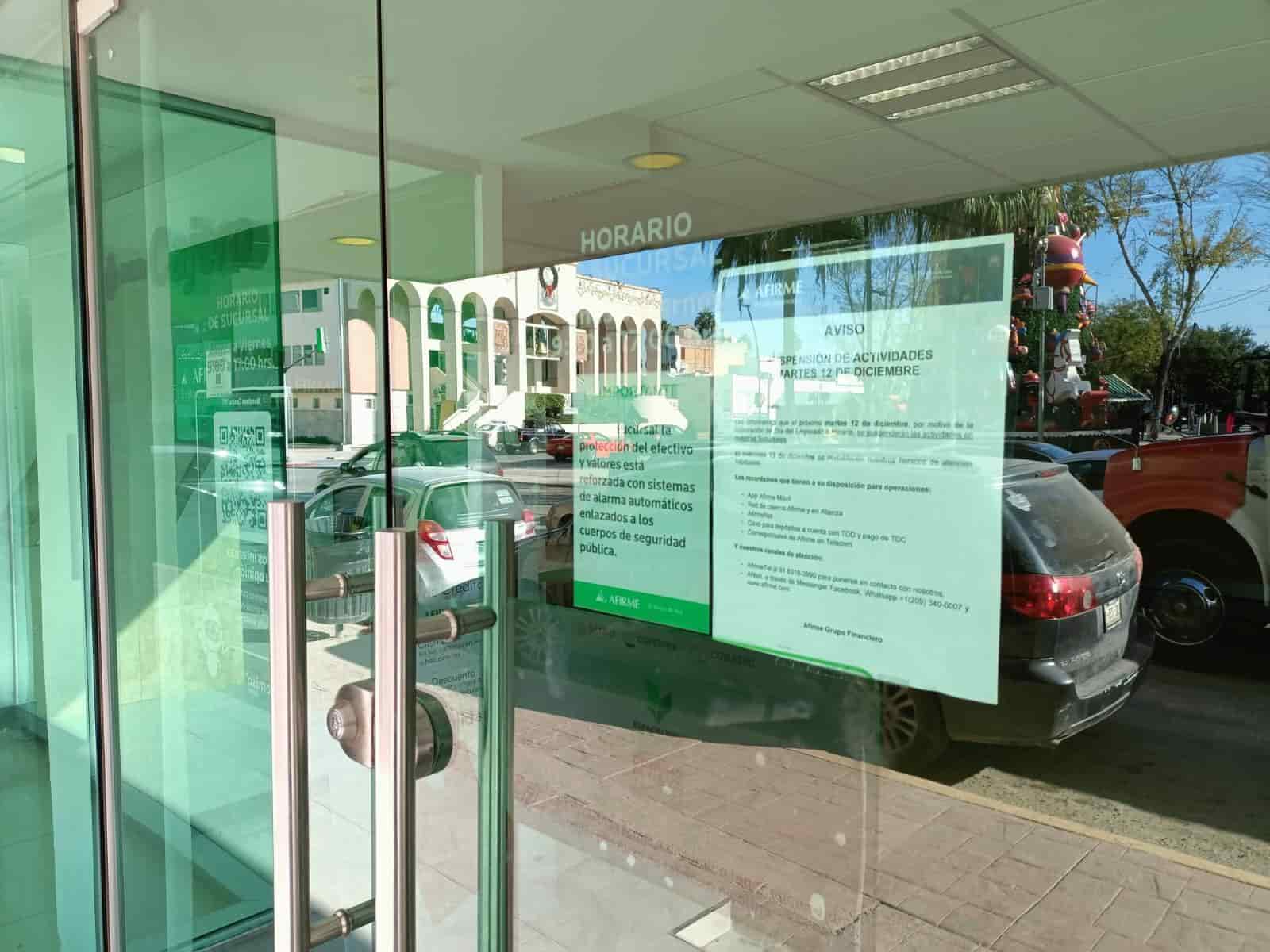 Cerraron bancos el 12 de diciembre