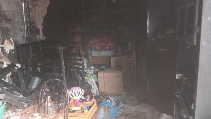 Casi muere abuelita en un incendio 