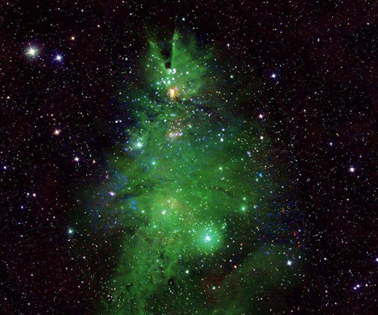 Navidad cósmica; NASA comparte fotografías del Cúmulo del Árbol de Navidad
