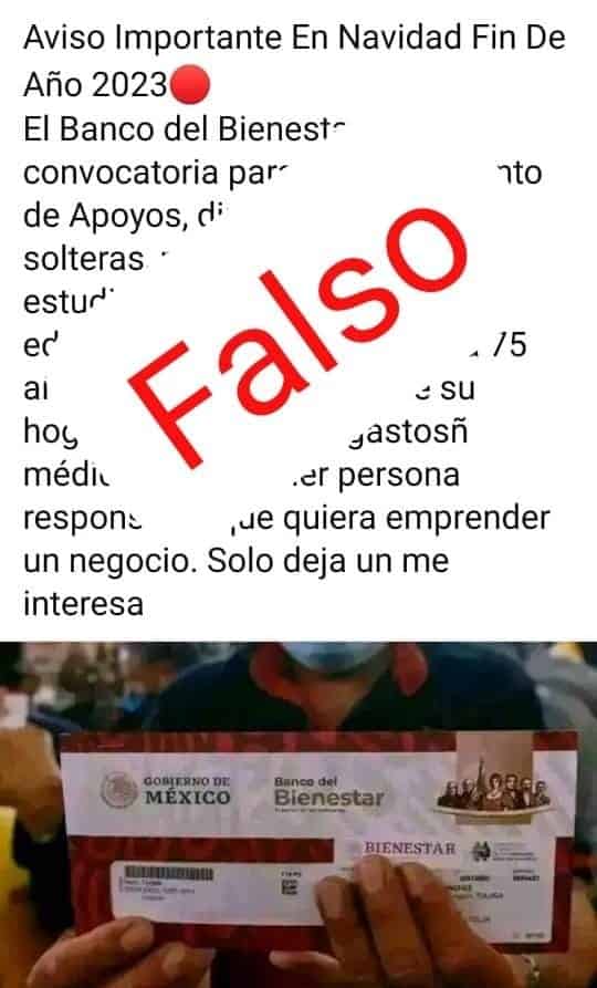 ¡CUIDADO! Circula información FALSA de apoyos del Bienestar