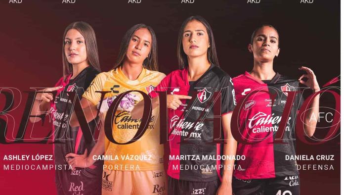 Atlas femenil renueva 4 jugadoras 