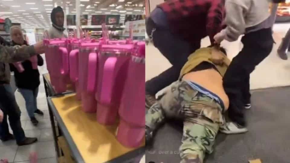 Acampan bajo el frío y se pelean por termo Stanley