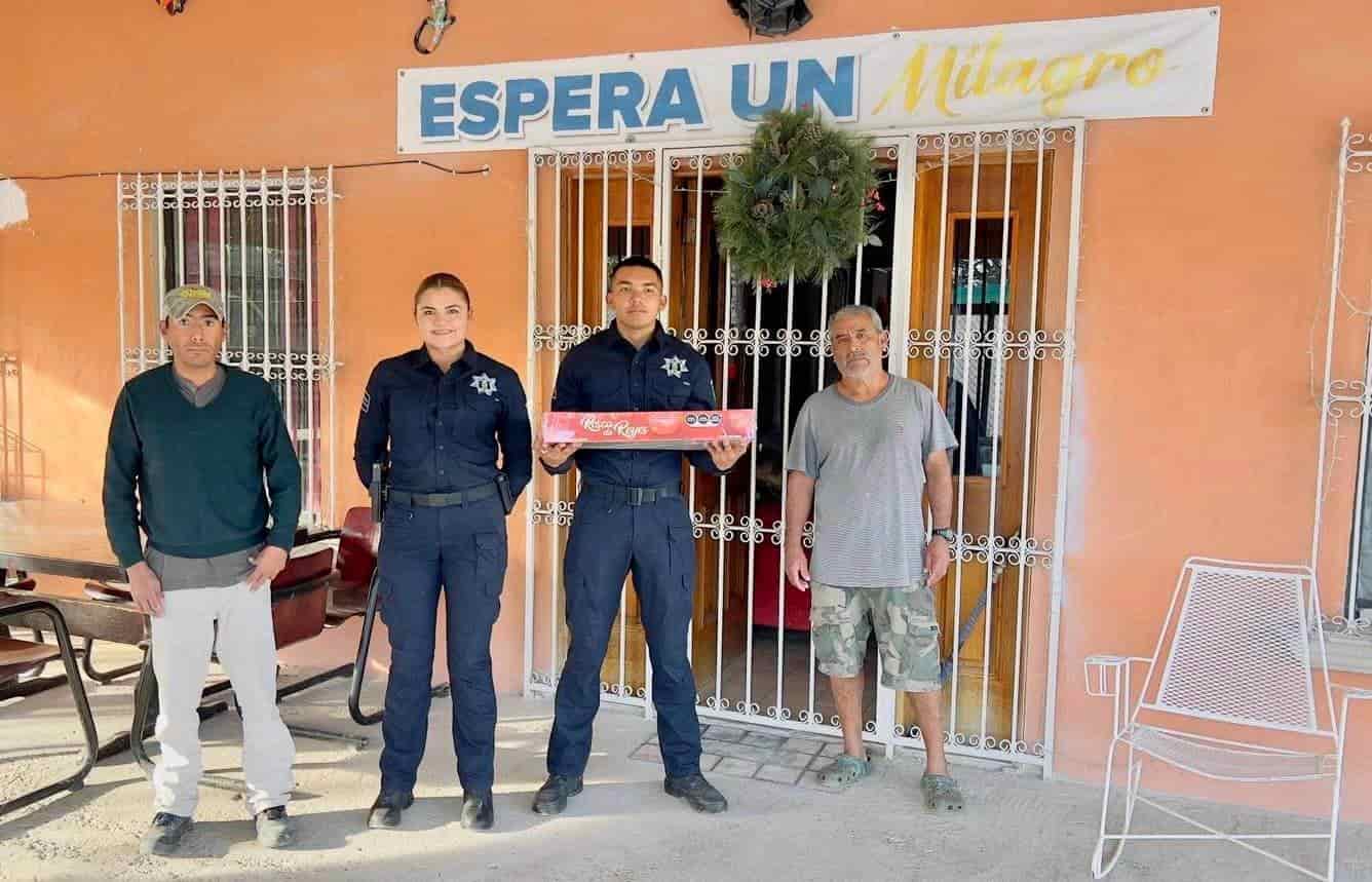 Policías de nava comparten rosca 