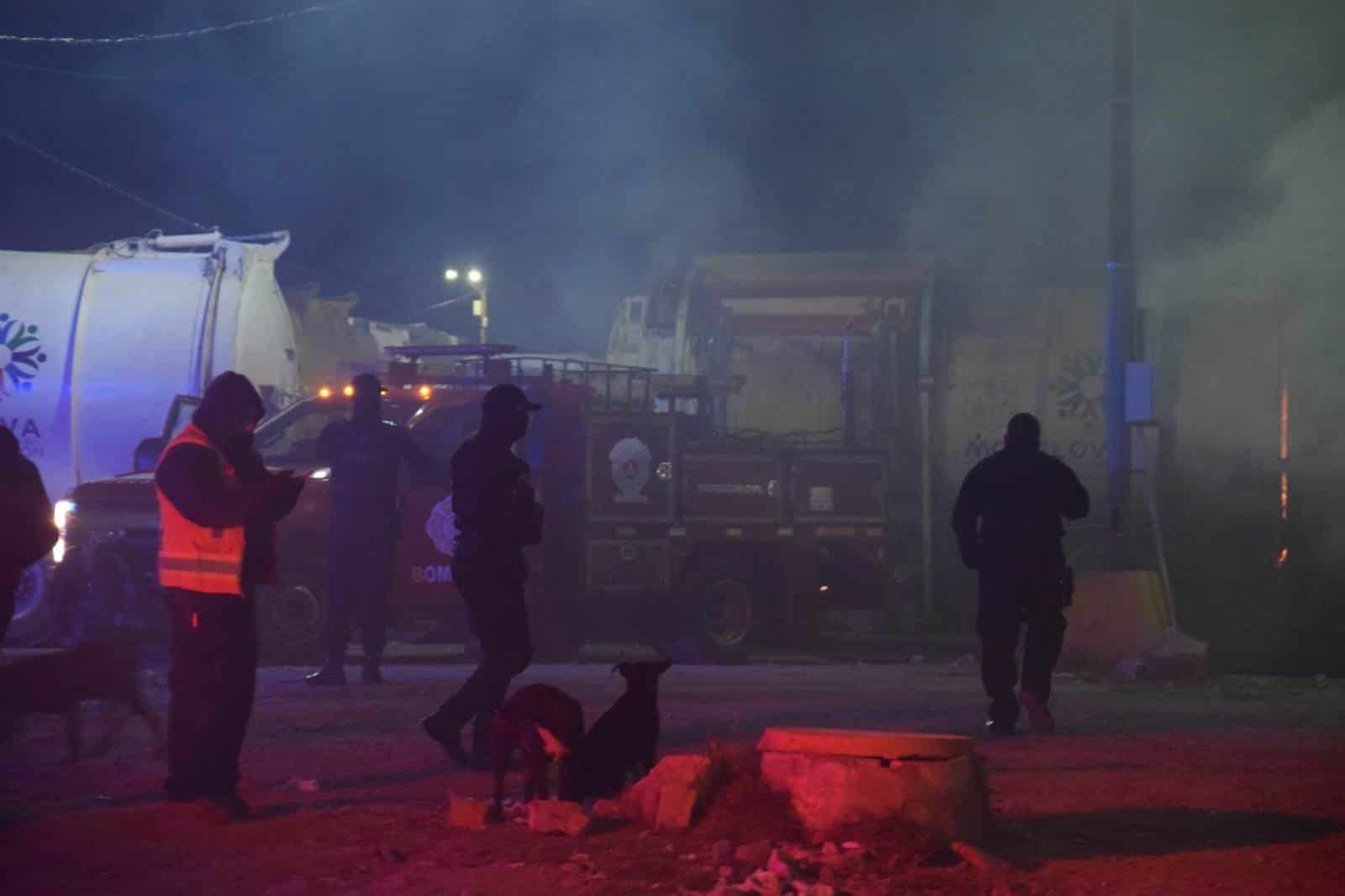 Arde camión de la basura