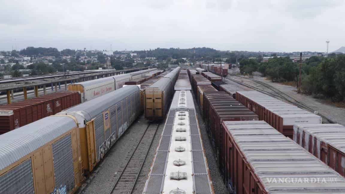 La estación de ferrocarriles de Saltillo solo recibe trenes de carga.