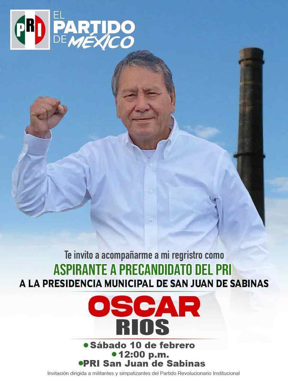 Quiere Oscar Ríos Alcaldía de Rosita
