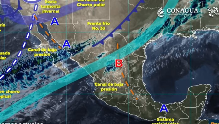 Llega el frente frío 34 a México: Dejará fuertes vientos y lluvias aisladas
