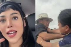 Danna Paola capta pelea entre vendedores en Tijuana
